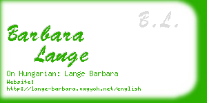 barbara lange business card